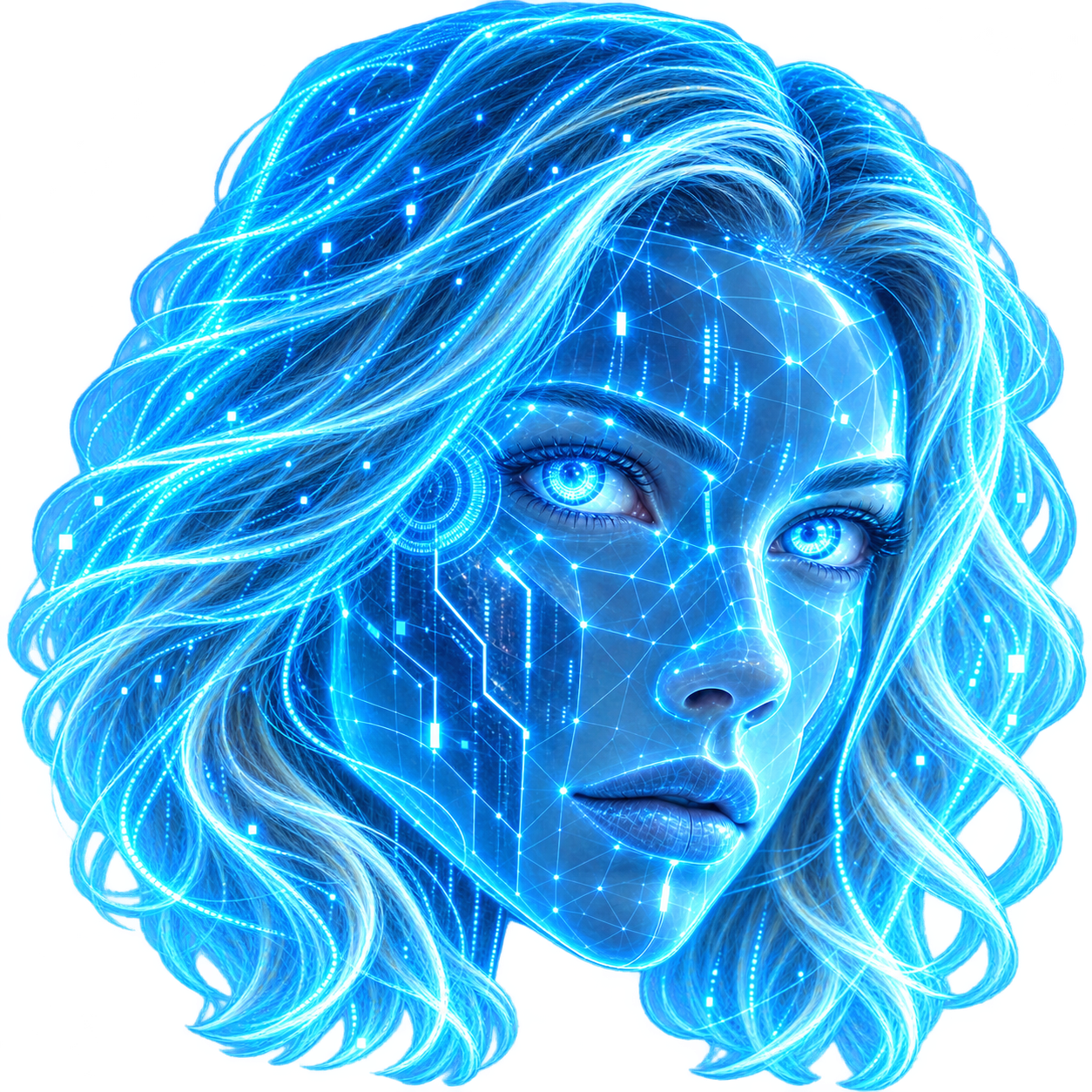 Hypatia, the blue AI intelligence at the center of the ecosystem